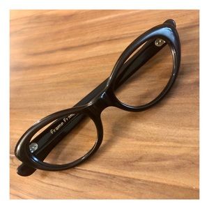 Vintage French Cateye Glasses, Black